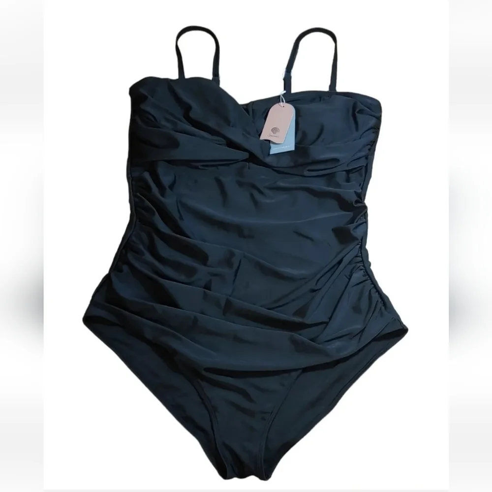Smismivo Charm Your Heart Slimming Side Runched Convertible Swimsuit Woman 20W
